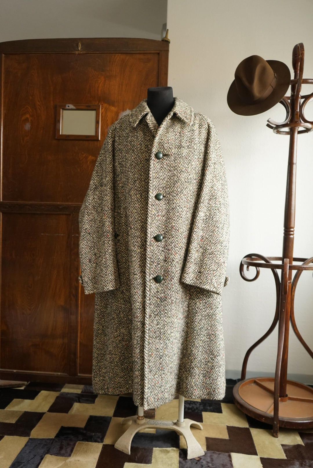 1940s BURBERRY “HAND WOVEN IRISH TWEED” “一枚袖”BALMACAAN COAT MADE IN ENGLAND  ※プライスはASKとさせて頂きます。