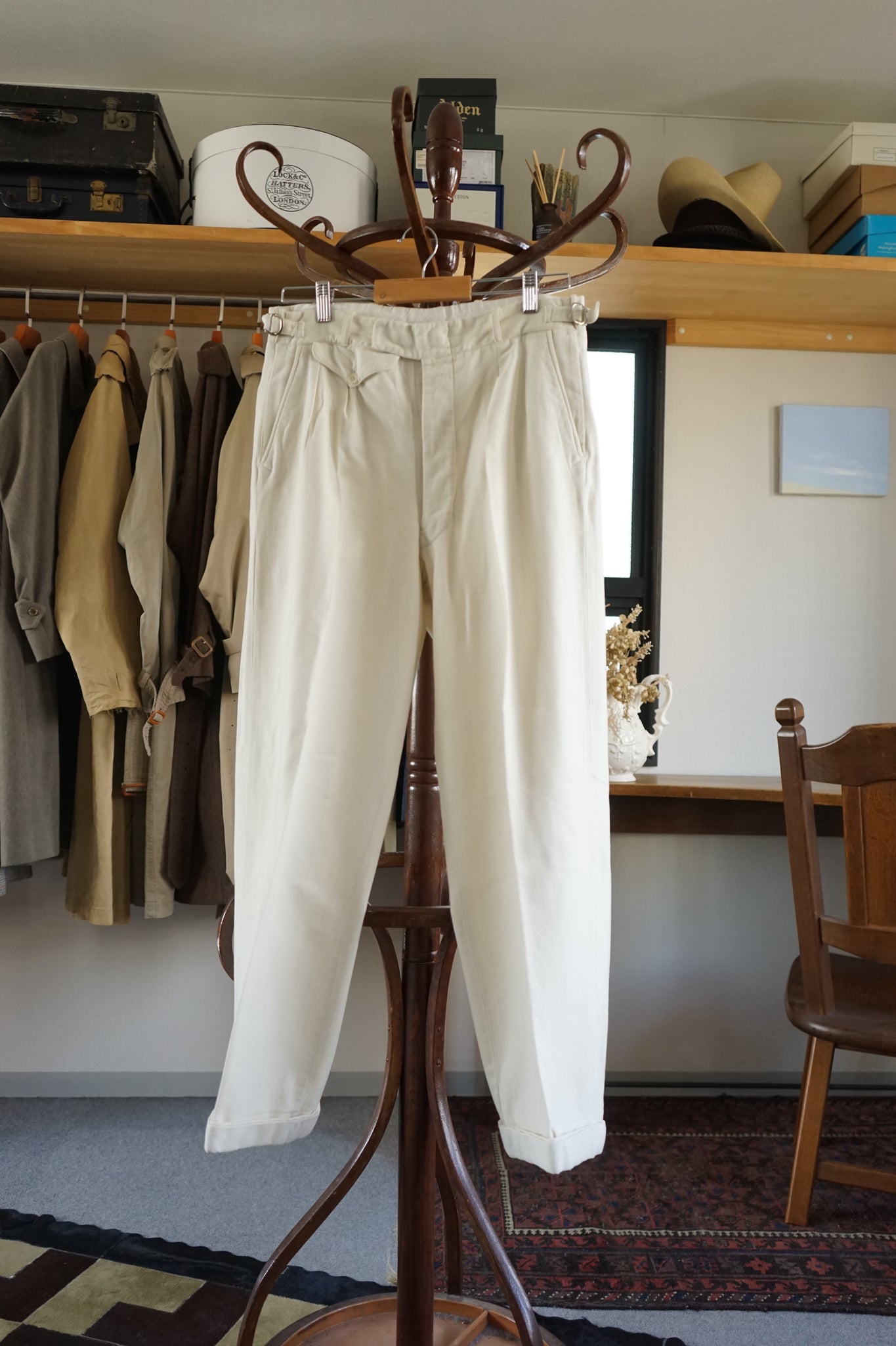 1940s Imperia White Flannel Sports Trousers