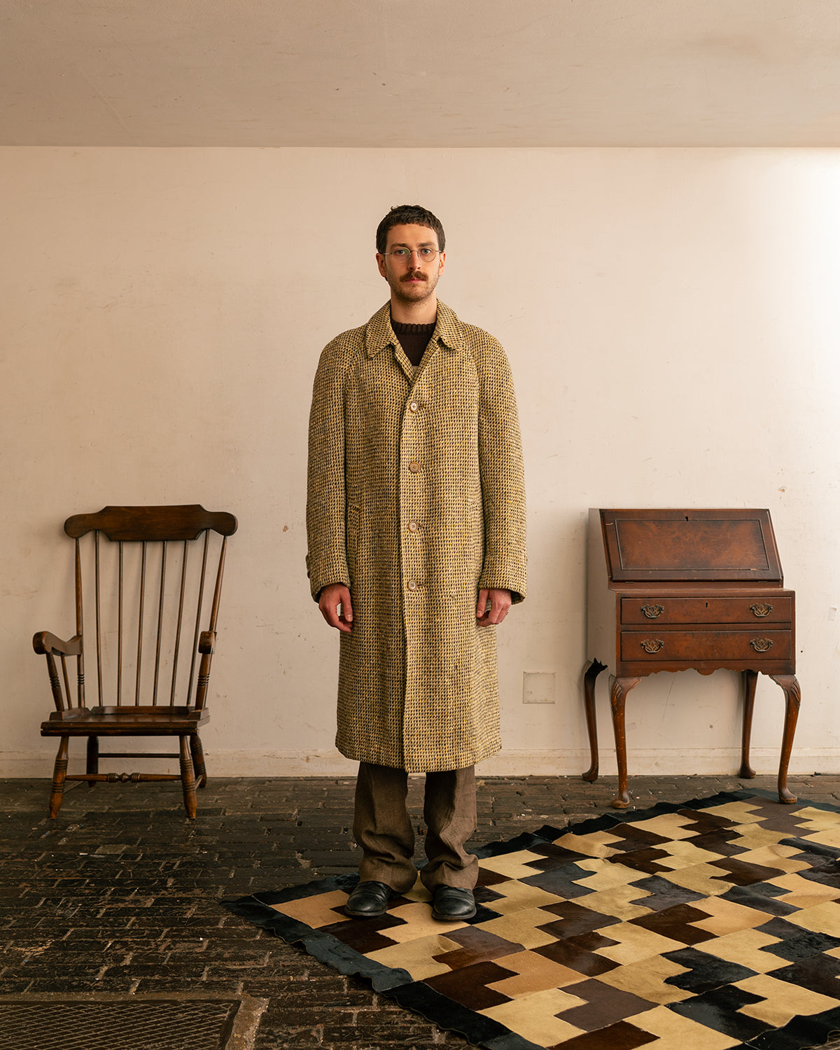 1940s Burberry “HAND WOVEN TWEED”  Over Coat