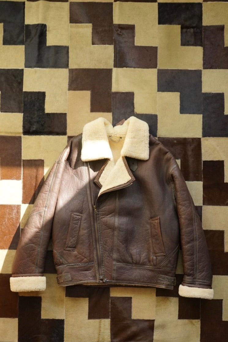 1990s Irvin Style Mouton Jacket Made in ENGLAND