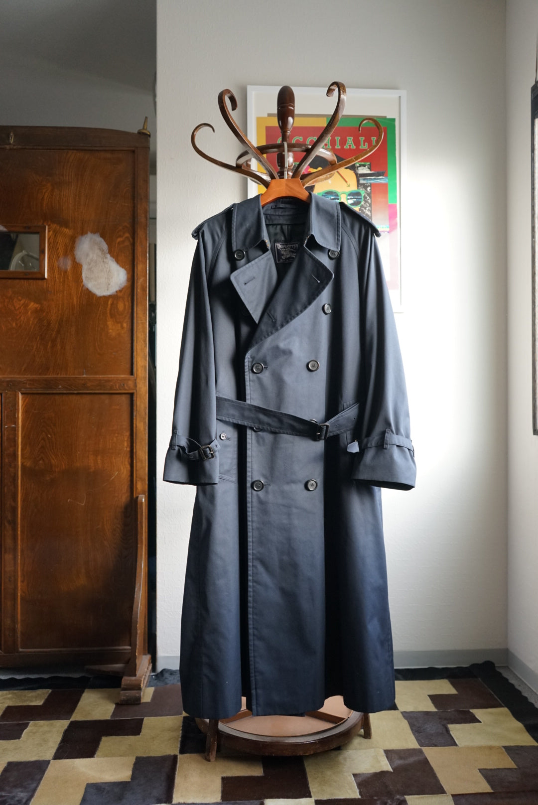 1987s Burberry "KEMPTON" ”DARK NAVY" Trench Coat 一枚袖