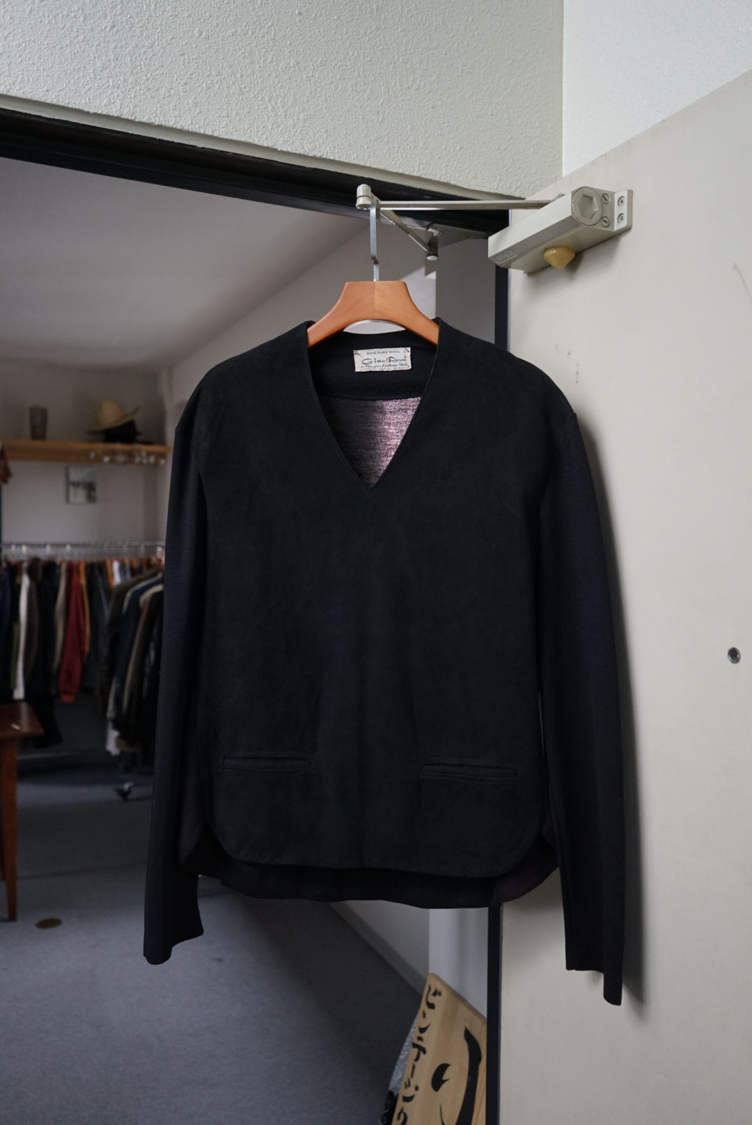 1960s "Gino Rossi" Black Nubuck & Knit Pullover