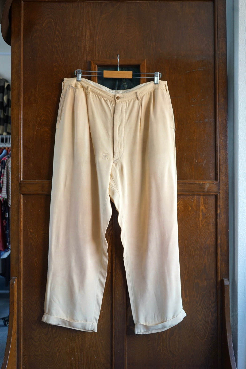 1940s Rockabilly Rayon "PINK" " Drape" Trousers