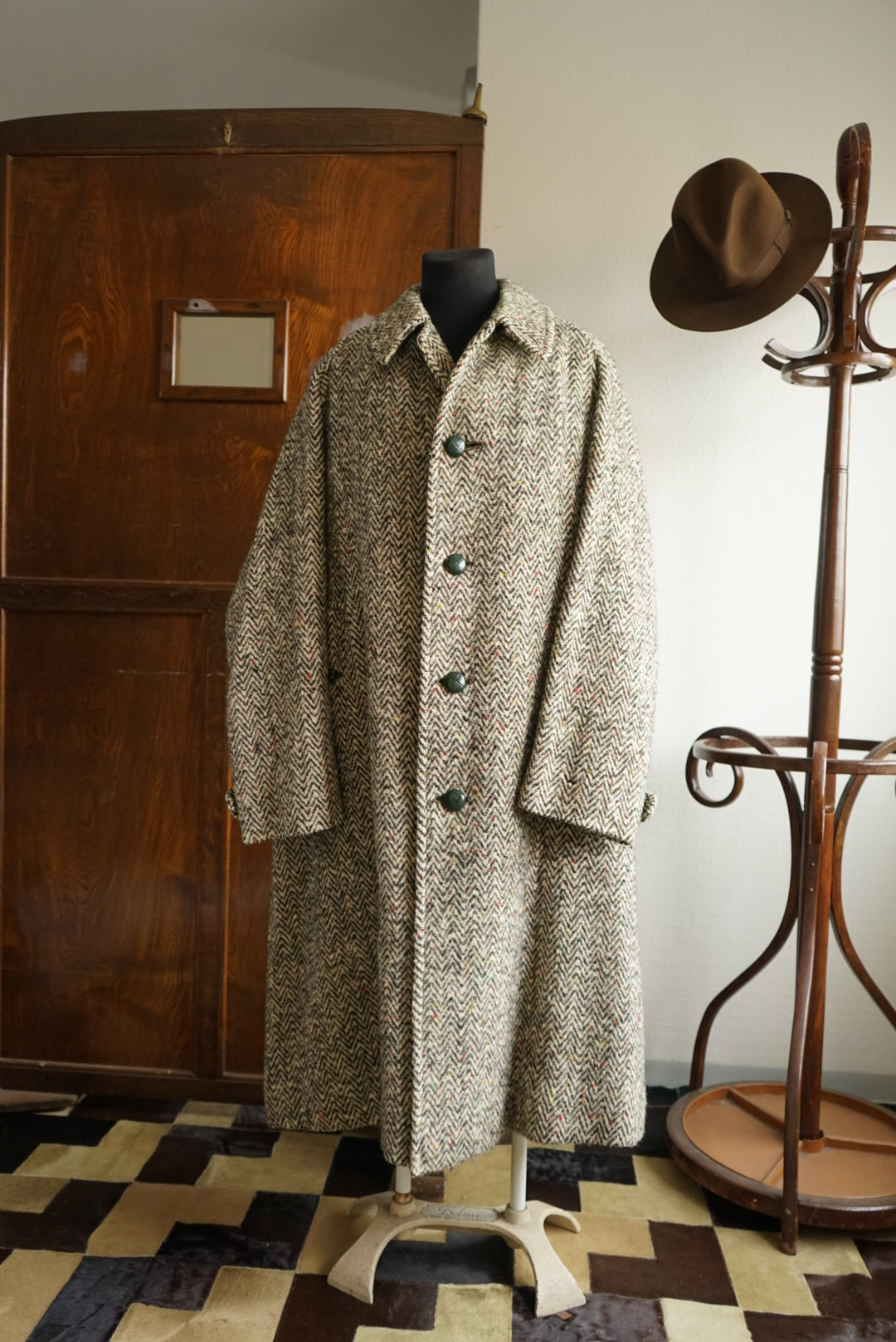 1940s BURBERRY “HAND WOVEN IRISH TWEED” “一枚袖”BALMACAAN COAT MADE IN ENGLAND ※プライスはASKとさせて頂きます。